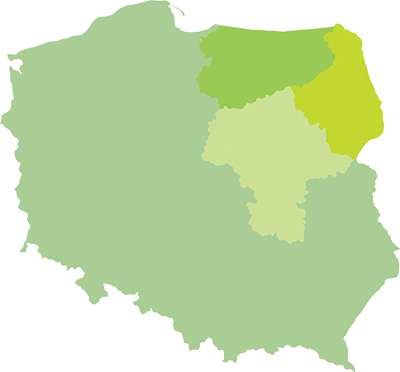 Działamy w podlaskim, mazowieckim i warmińsko-mazurskim